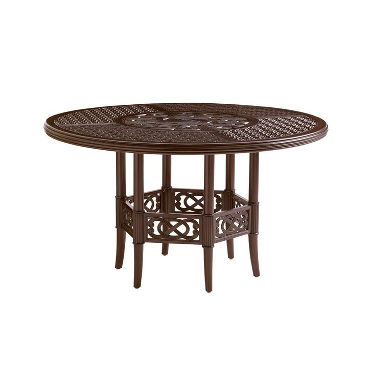 Outdoor Dining Tables Dining Table W/Cast Top - Dark Brown