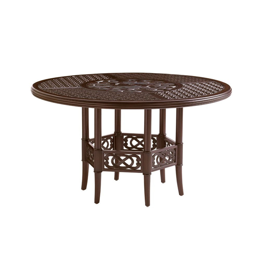 Outdoor Dining Tables Dining Table W/Cast Top - Dark Brown