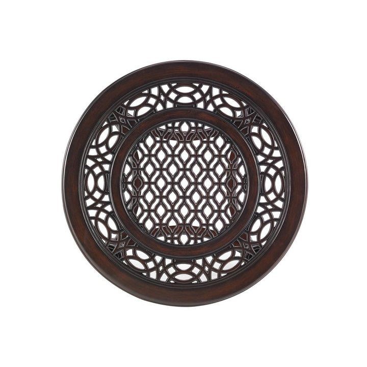 Outdoor Side Tables Round End Table - 0003 Dark Brown