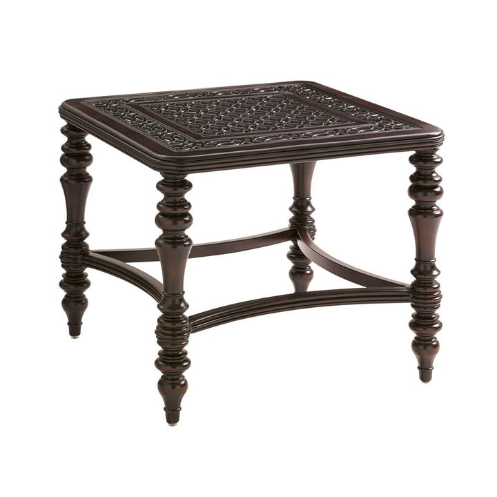 Outdoor Side Tables Square End Table - 0003 Dark Brown