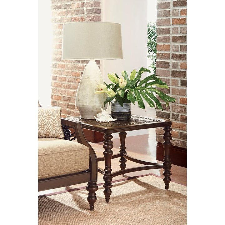 Outdoor Side Tables Square End Table - 0003 Dark Brown