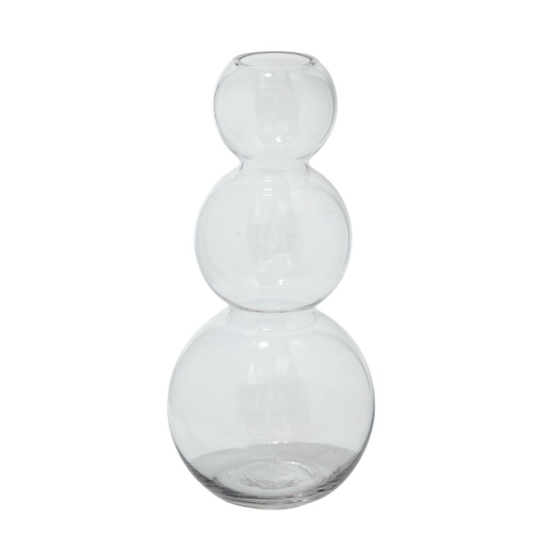 Treble Stacked Vase-Accent Decor-ACCENT-32381-VasesLarge-Clear-4-France and Son