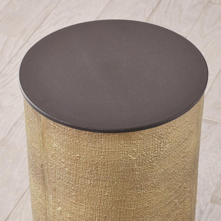 Side Tables Hemp Etched Barrel Table-Antique Brass