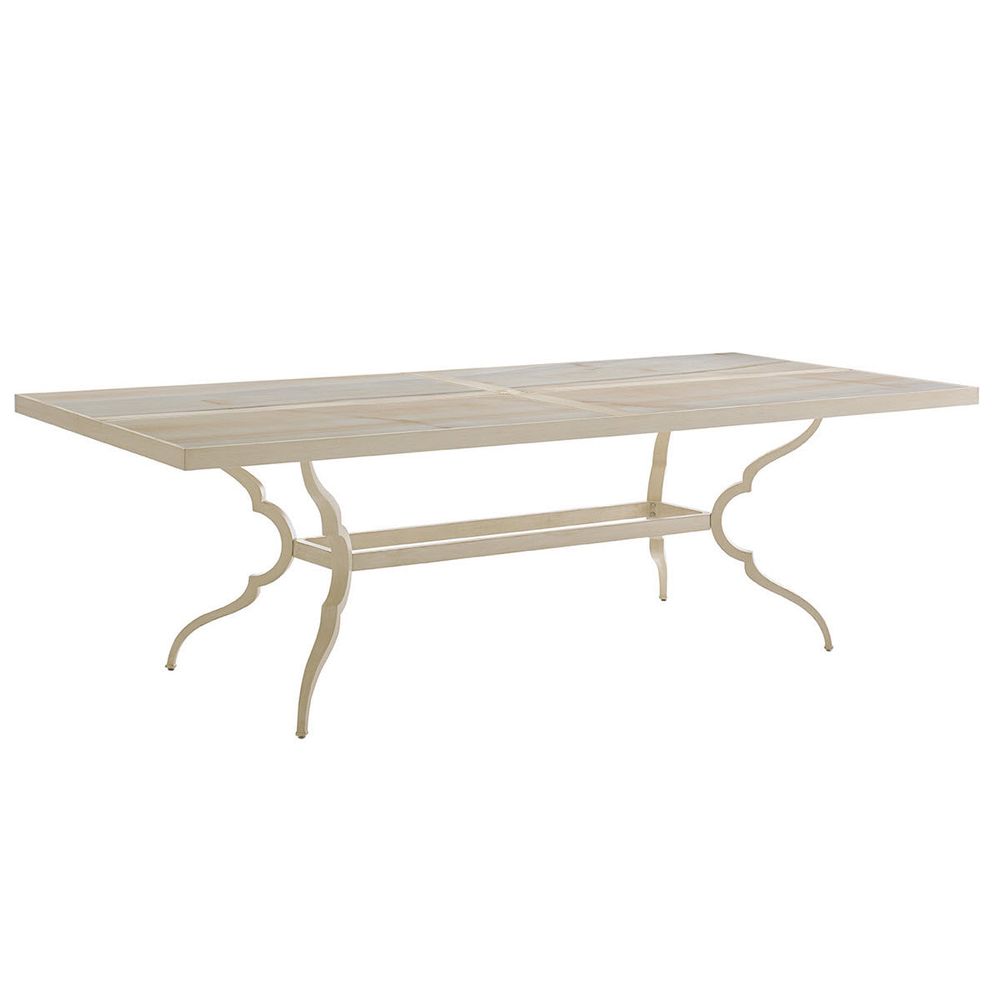 Outdoor Dining Tables Dining Table W/Porcelain Top - Antiqued White