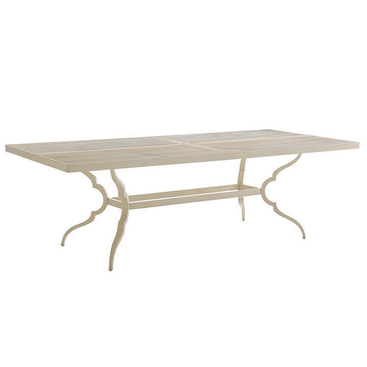 Outdoor Dining Tables Dining Table W/Porcelain Top - Antiqued White