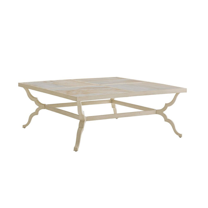 Outdoor Coffee Tables Square Cocktail Table - Antiqued White