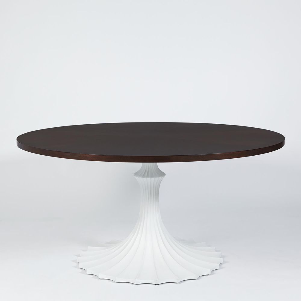 Dining Tables Flute Table 60 Walnut Top w/34 White Base
