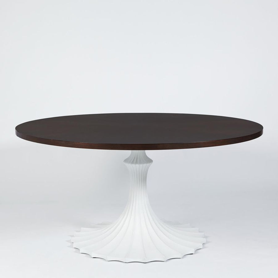 Dining Tables Flute Table 60 Walnut Top w/34 White Base