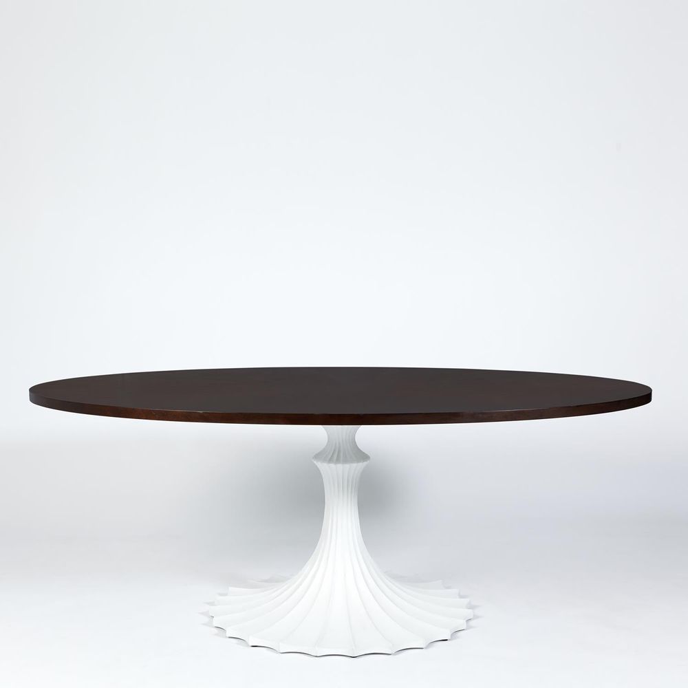 Dining Tables Flute Table 78 Walnut Top w/34 White Base