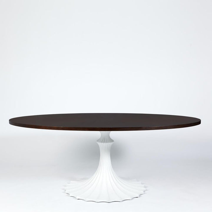 Dining Tables Flute Table 78 Walnut Top w/34 White Base