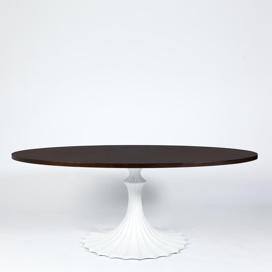 Dining Tables Flute Table 78 Walnut Top w/34 White Base