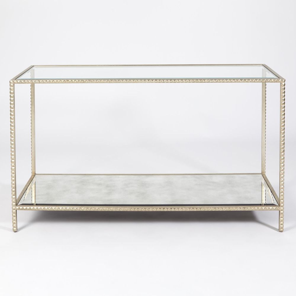 Console Tables Stud Console Table-Silver Leaf