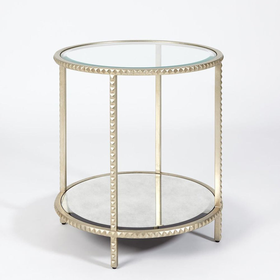 Side Tables Stud End Table-Silver Leaf