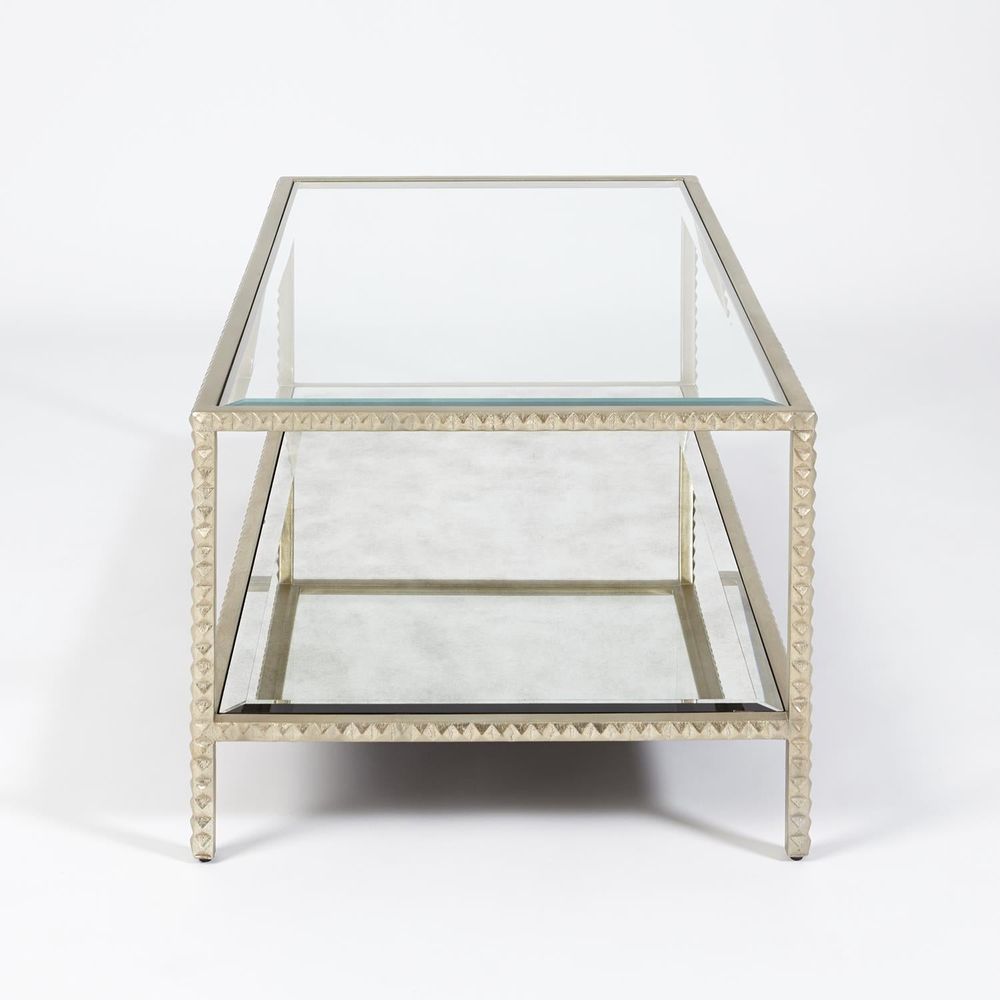Coffee Tables Stud Coffee Table-Silver Leaf