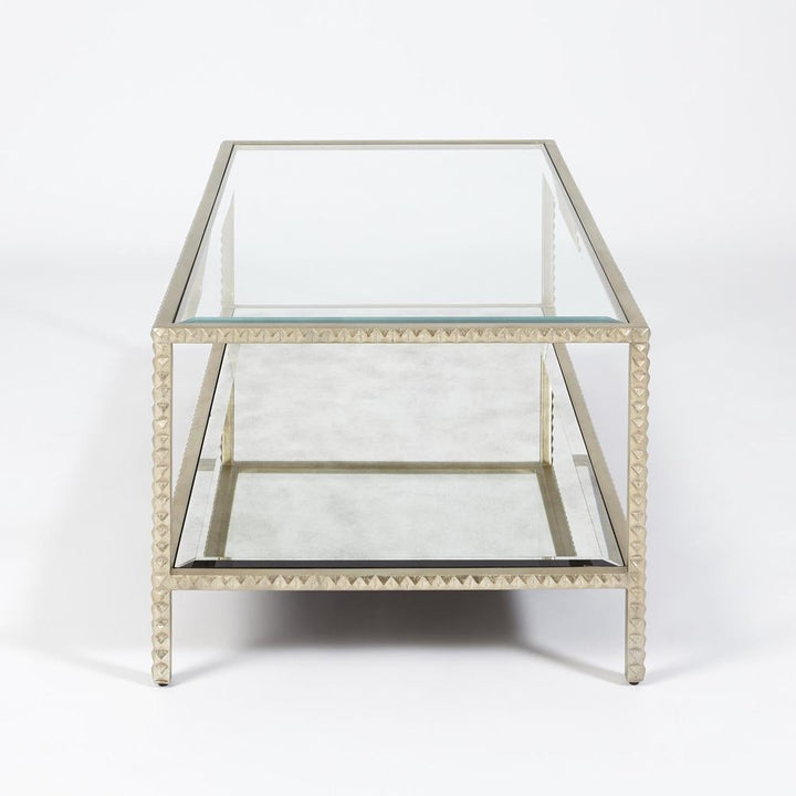 Coffee Tables Stud Coffee Table-Silver Leaf