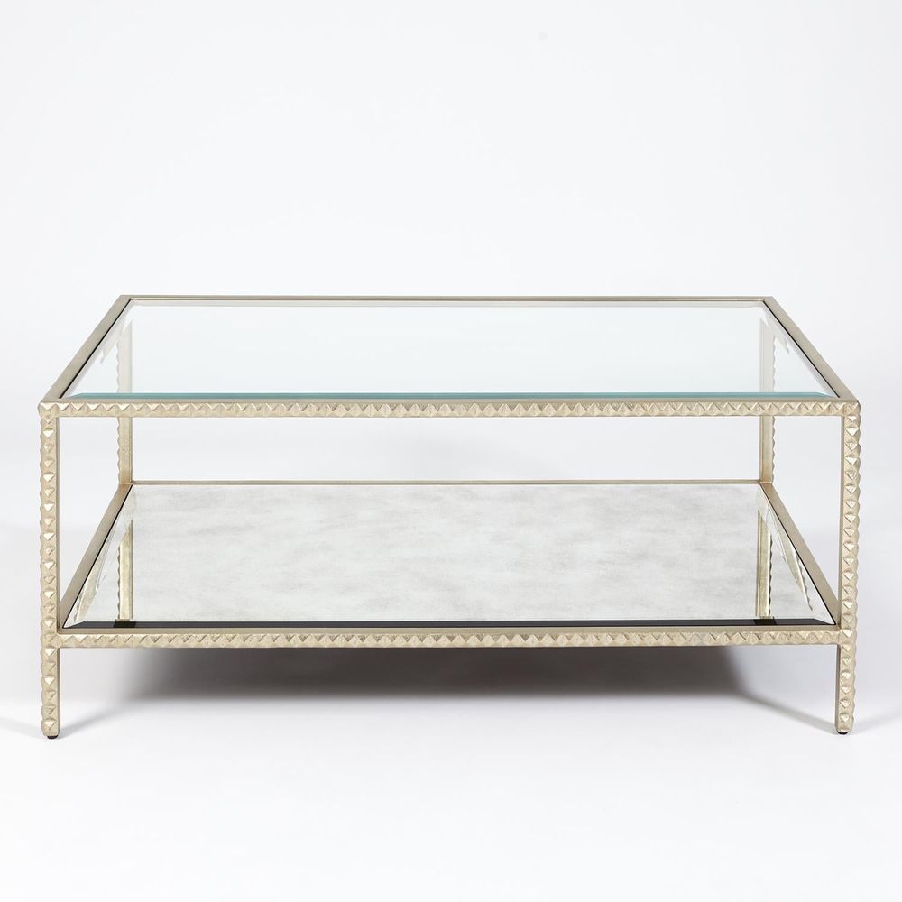 Coffee Tables Stud Coffee Table-Silver Leaf