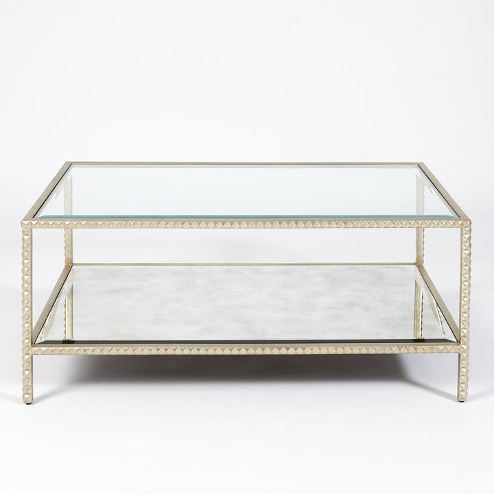 Coffee Tables Stud Coffee Table-Silver Leaf
