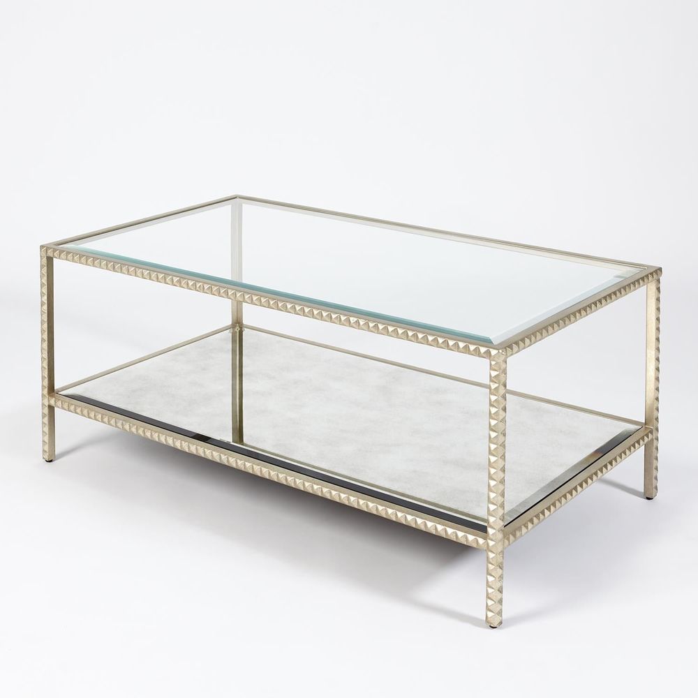 Coffee Tables Stud Coffee Table-Silver Leaf