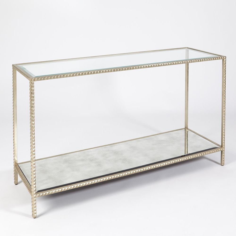 Console Tables Stud Console Table-Silver Leaf