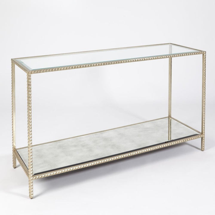Console Tables Stud Console Table-Silver Leaf