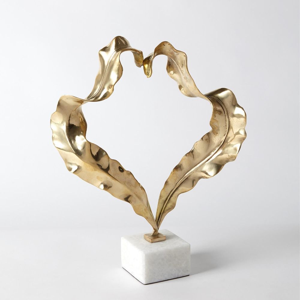 Decorative Objects Leaf Sculpture-Brass-Lg
