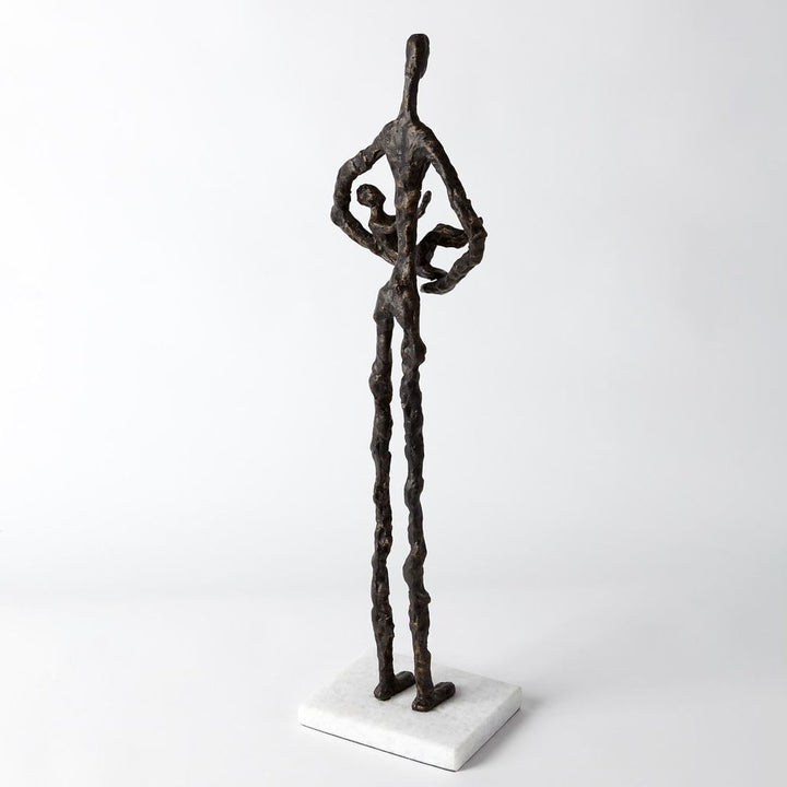 Decorative Objects Standing Mother Cradling Child Sculpture-Bronze