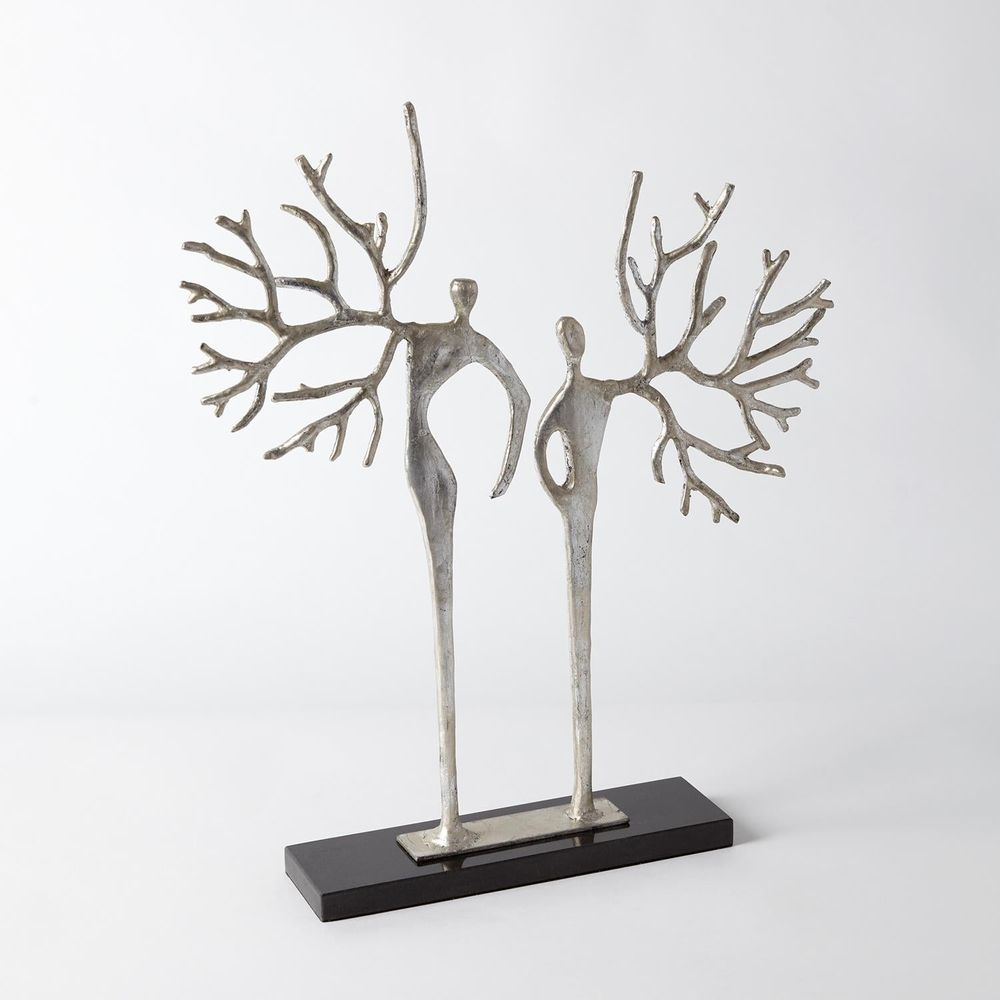 Decorative Objects Branch Man and Woman-Silver Leaf