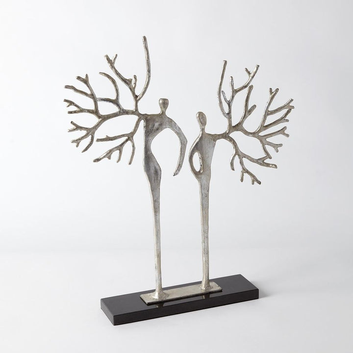 Decorative Objects Branch Man and Woman-Silver Leaf