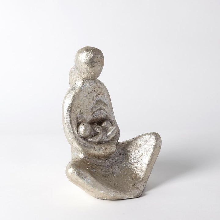 Decorative Objects Seated Mother with Infant Sculpture-Silver Leaf