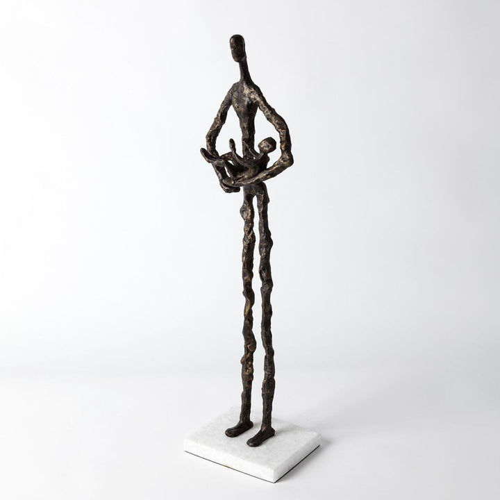Decorative Objects Standing Mother Cradling Child Sculpture-Bronze