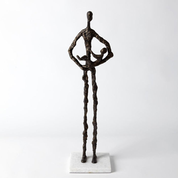 Decorative Objects Standing Mother Cradling Child Sculpture-Bronze