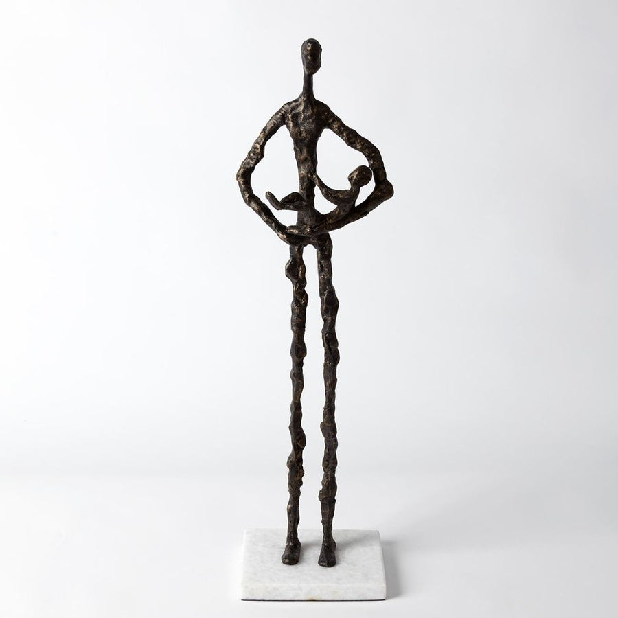 Decorative Objects Standing Mother Cradling Child Sculpture-Bronze