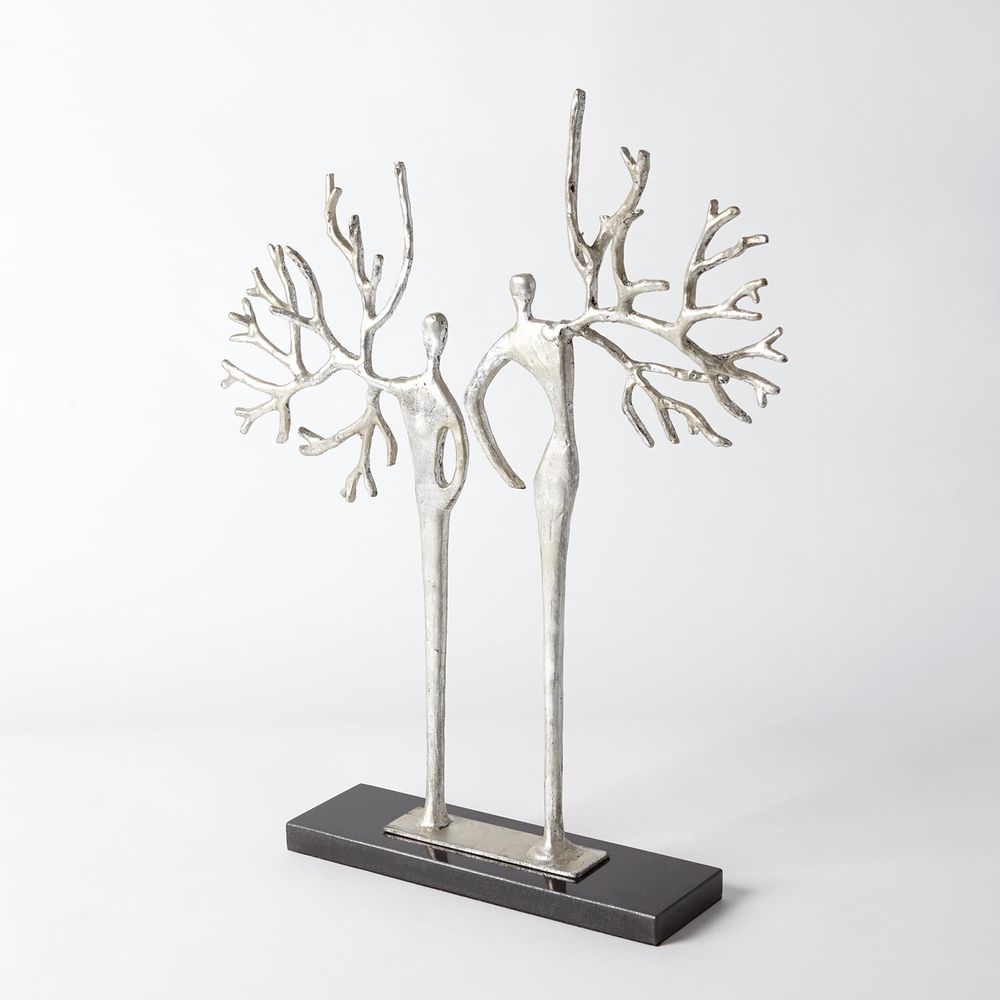 Decorative Objects Branch Man and Woman-Silver Leaf