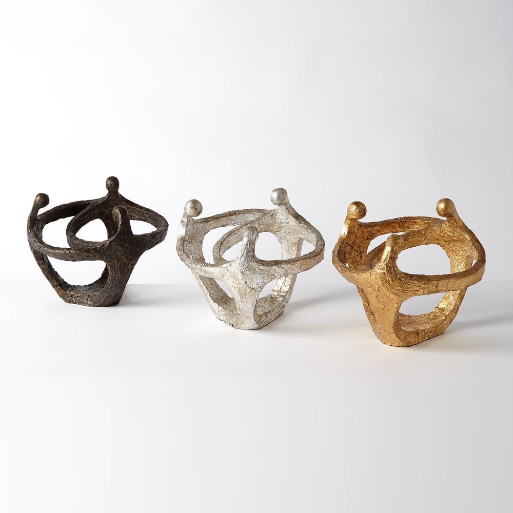 Decorative Objects Circle of Family Sculpture-Silver Leaf