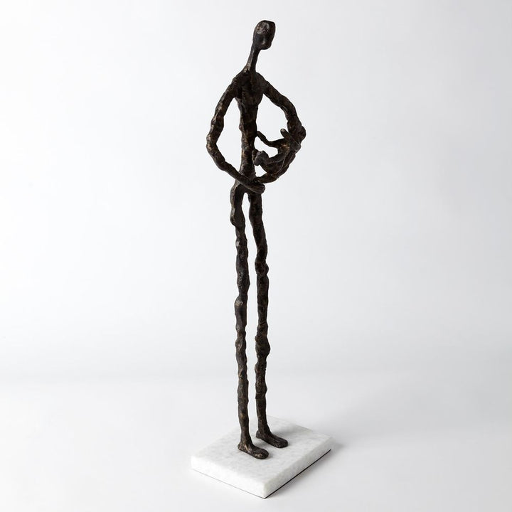 Decorative Objects Standing Mother Cradling Child Sculpture-Bronze