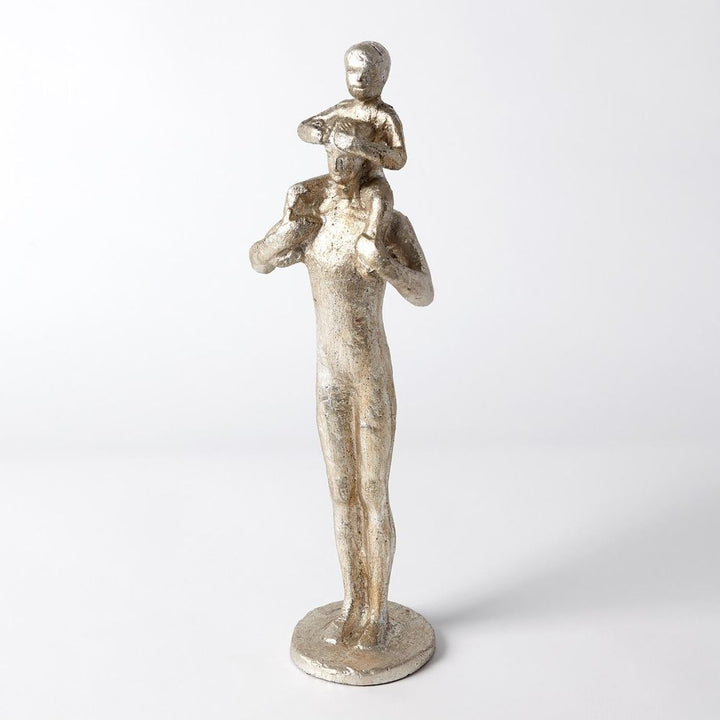 Decorative Objects Dad and Son Sculpture-Silver Leaf