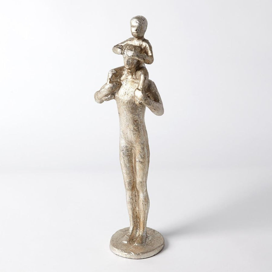 Decorative Objects Dad and Son Sculpture-Silver Leaf