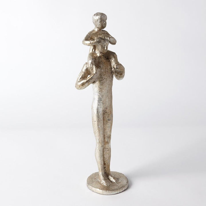 Decorative Objects Dad and Son Sculpture-Silver Leaf