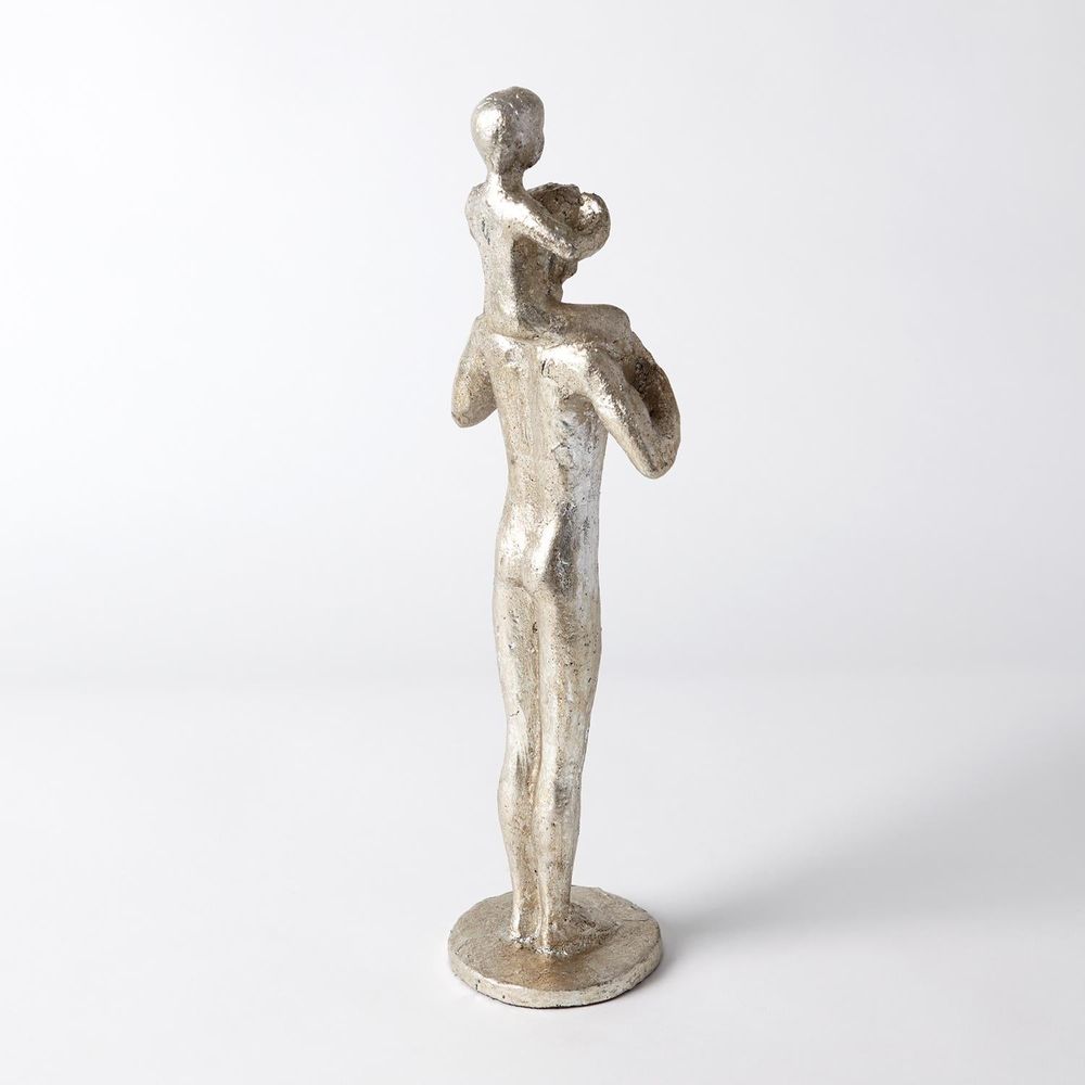 Decorative Objects Dad and Son Sculpture-Silver Leaf