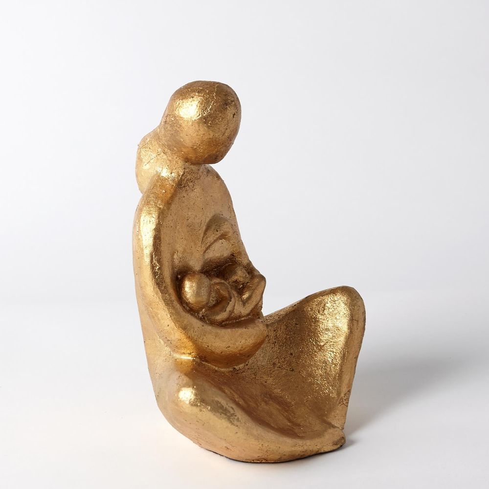 Decorative Objects Seated Mother with Infant Sculpture-Gold Leaf