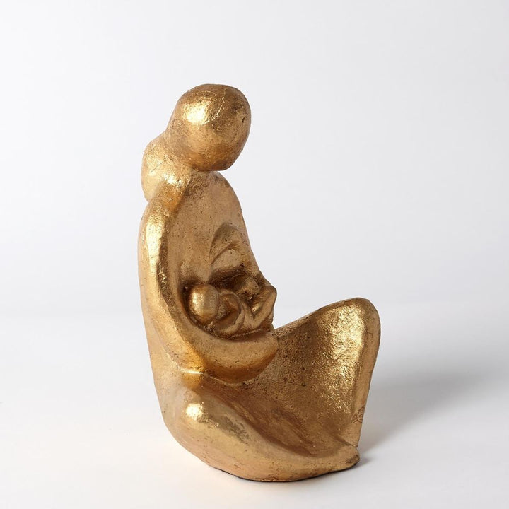 Decorative Objects Seated Mother with Infant Sculpture-Gold Leaf