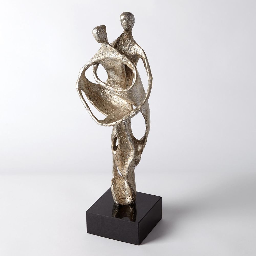 Decorative Objects Husband and Wife Sculpture-Silver Leaf