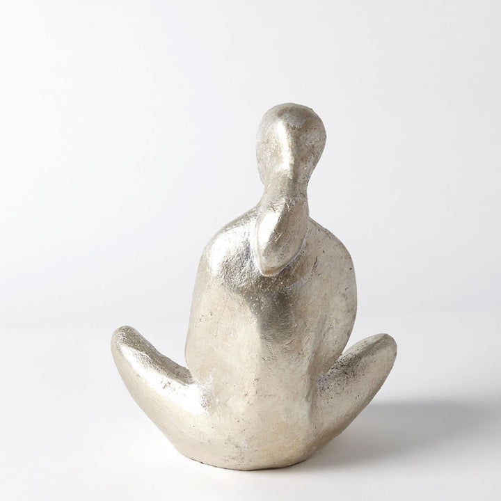 Decorative Objects Seated Mother with Infant Sculpture-Silver Leaf