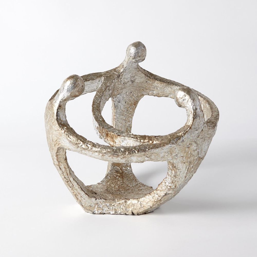 Decorative Objects Circle of Family Sculpture-Silver Leaf