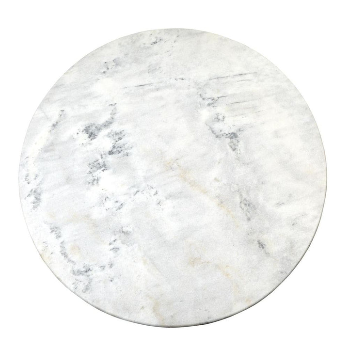 Dining Tables Flute Table 48 White Marble Top w/26 Silver Leaf Base