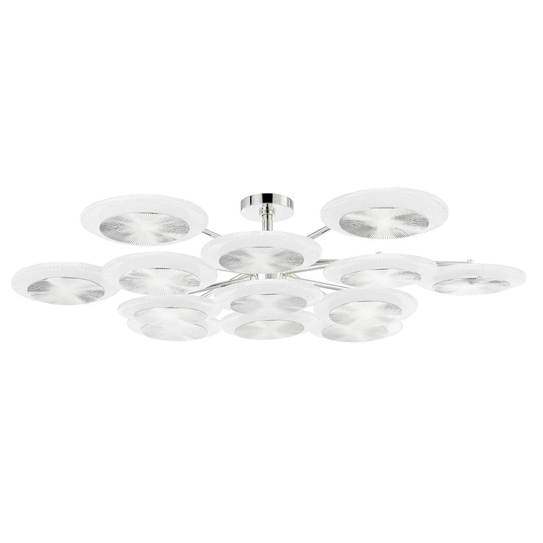 Topaz Semi Flush - Polished Nickel 13 Lights