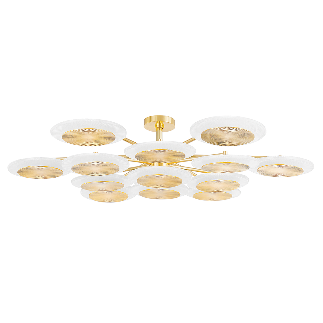 Topaz Semi Flush - Vintage Polished Brass 13 Lights