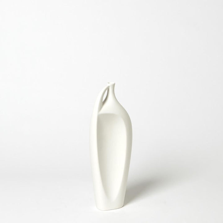Indentation Vase-Matte White-Med