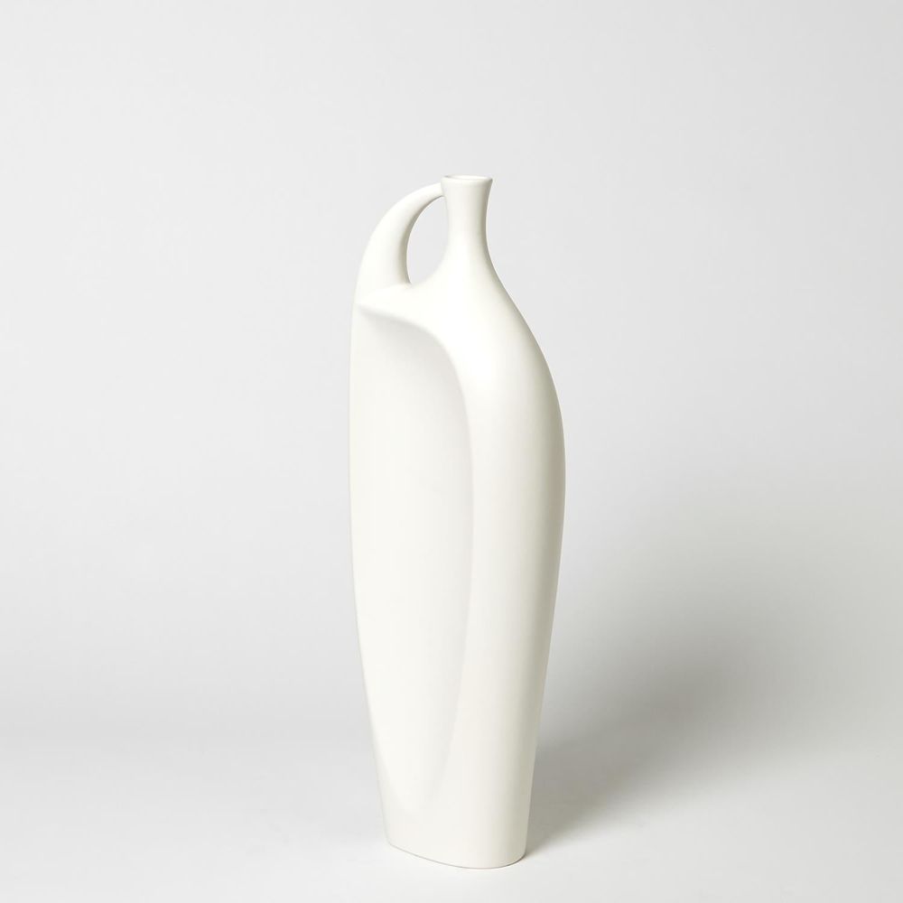 Indentation Vase-Matte White-Med