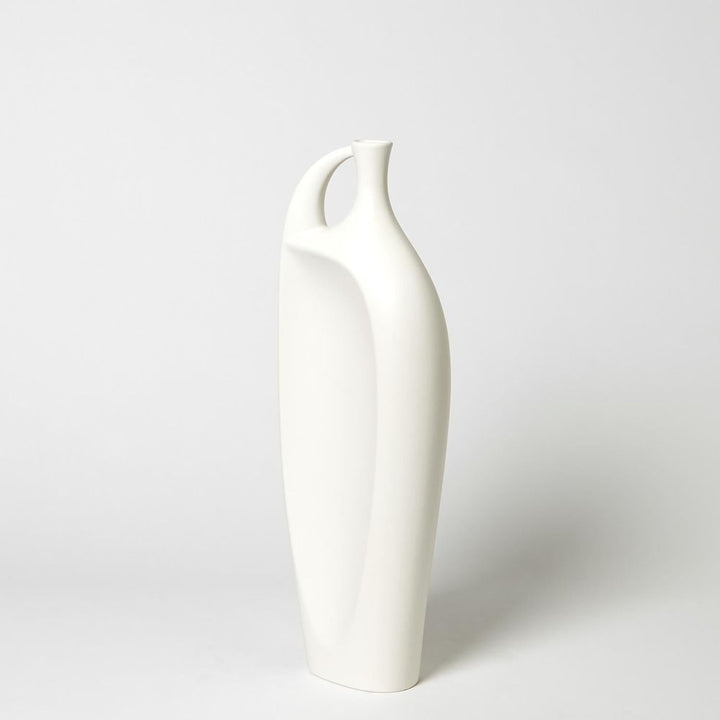 Indentation Vase-Matte White-Med